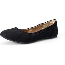 Amazon Essentials Womens Comfortable Round Toe Ballet Flats, Cushioned Memory Foam