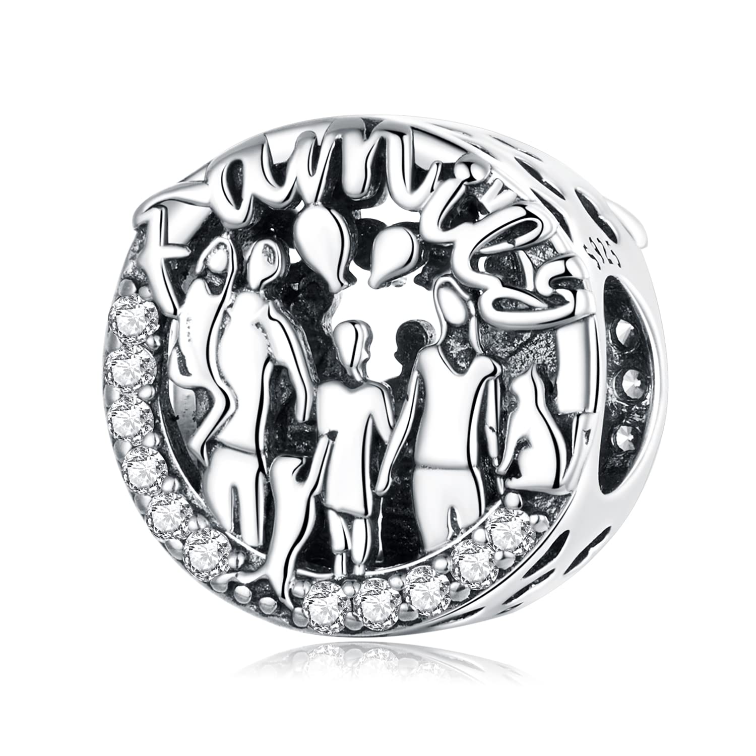 Generic 925 srebro mężczyźni i kobiety rodzinne serce miłość Charms wisiorek fit kobiety DIY Making bransoletka i bransoletka koraliki w kształcie serca