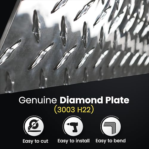 Miniatura 3 de DiamondLife - Lámina de aluminio con patrón de diamante y acabado natural, placa duradera de grado comercial genuino, placa de rodadura fabricada en