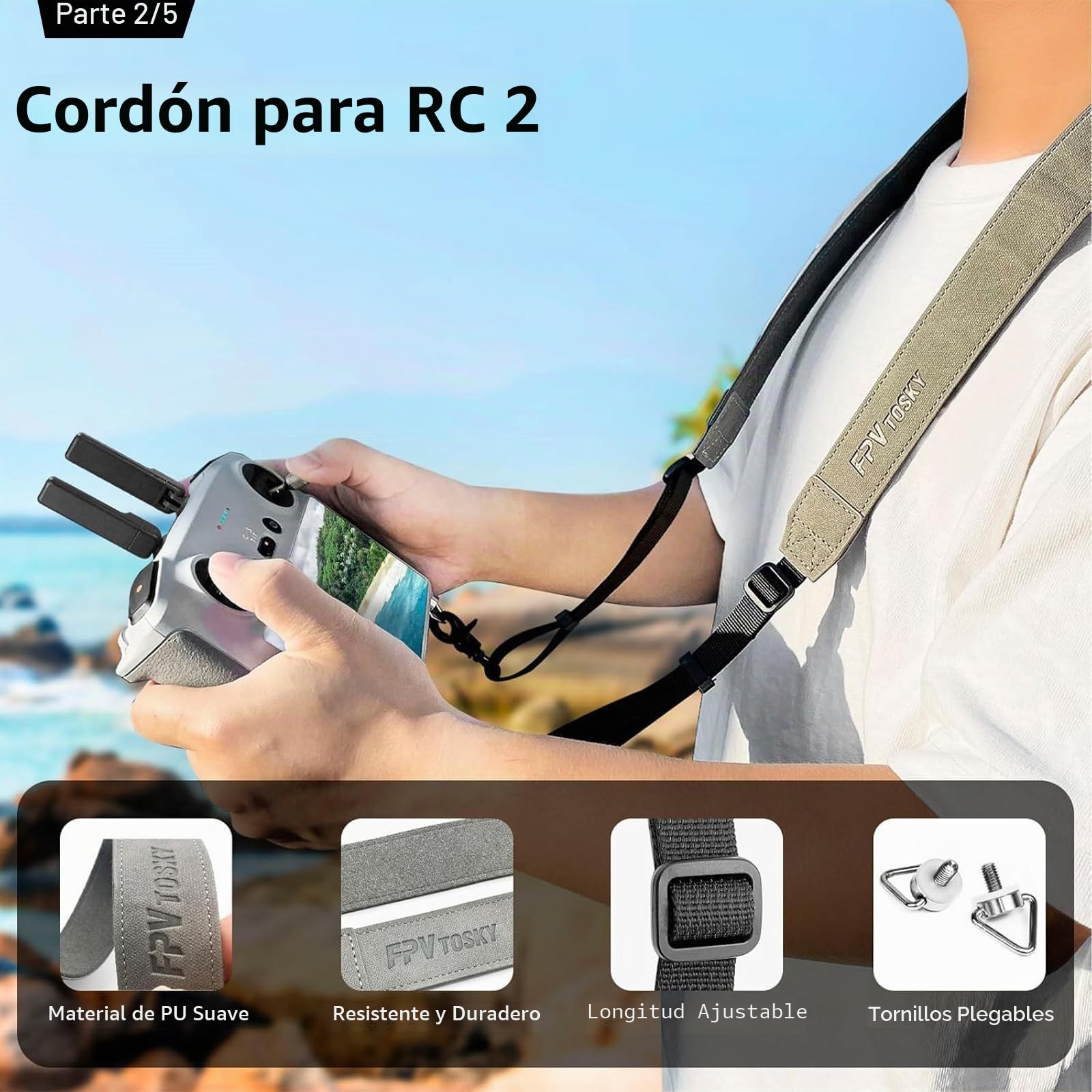 FPVtosky Juego de estuches rígidos para DJI Mini 5 Pro,kit de accesorios para drones que incluye Funda de doble capa,plataforma de aterrizaje, cordón, protector de pantalla y cubierta parasol (5 en 1)