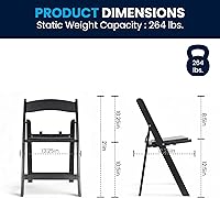 Vista 3 de Flash Furniture Hercules Kids Silla plegable de resina negra con asiento acolchado de vinilo negro