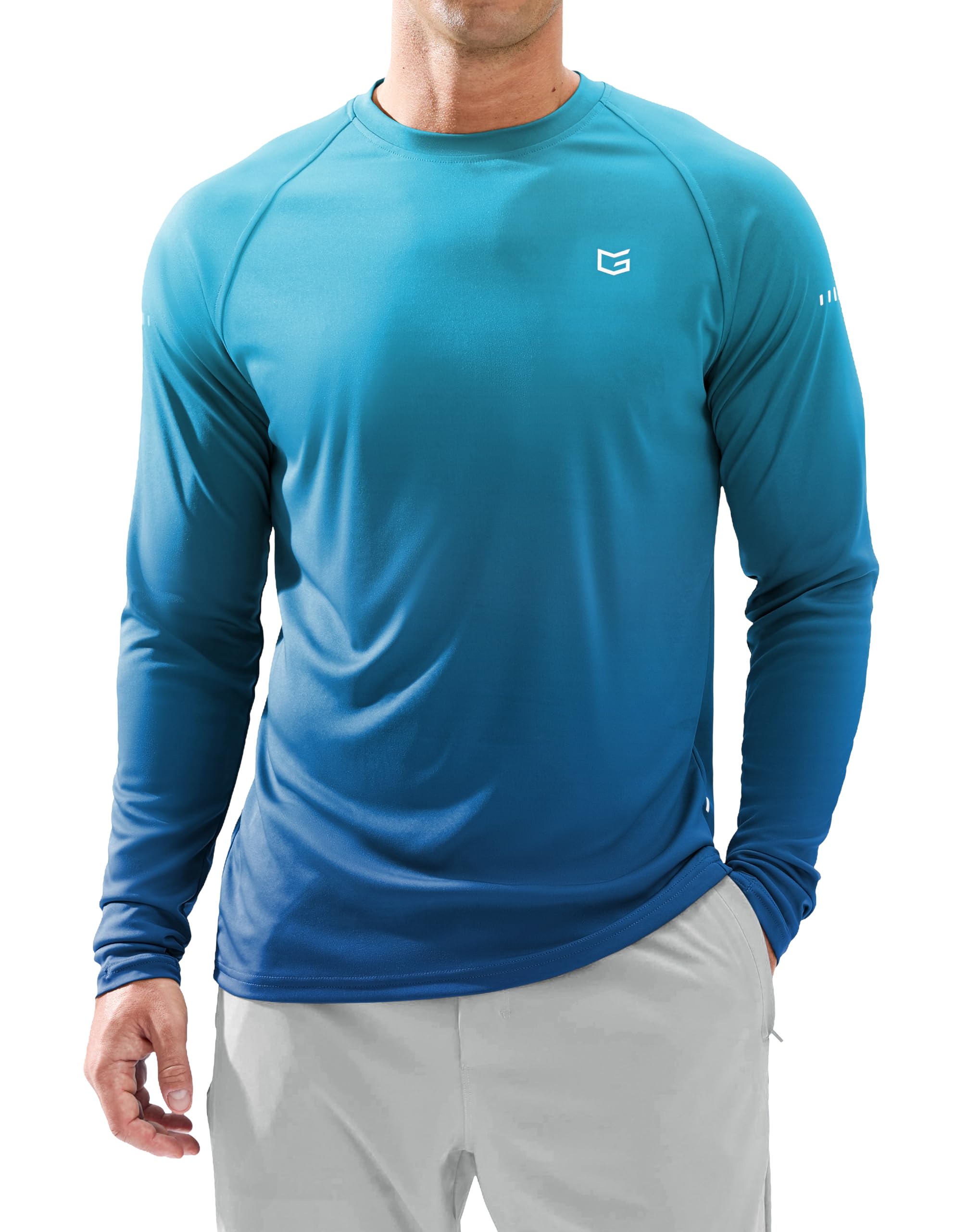 Men's Sun Protection Swim Long Sleeve UPF 50+ Rash Guard Lightweight Shirts