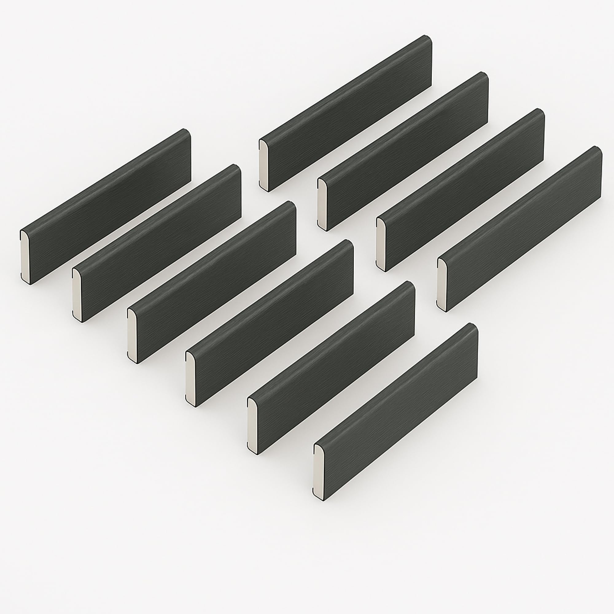 Windows4you UPVC Finishing Trim - Plastic Window Trim & UPVC Trim for Windows and Doors - Anthracite Grey Rigid UPVC - 10 Pack - 2m Length (45mm x 2m (10 Pack))