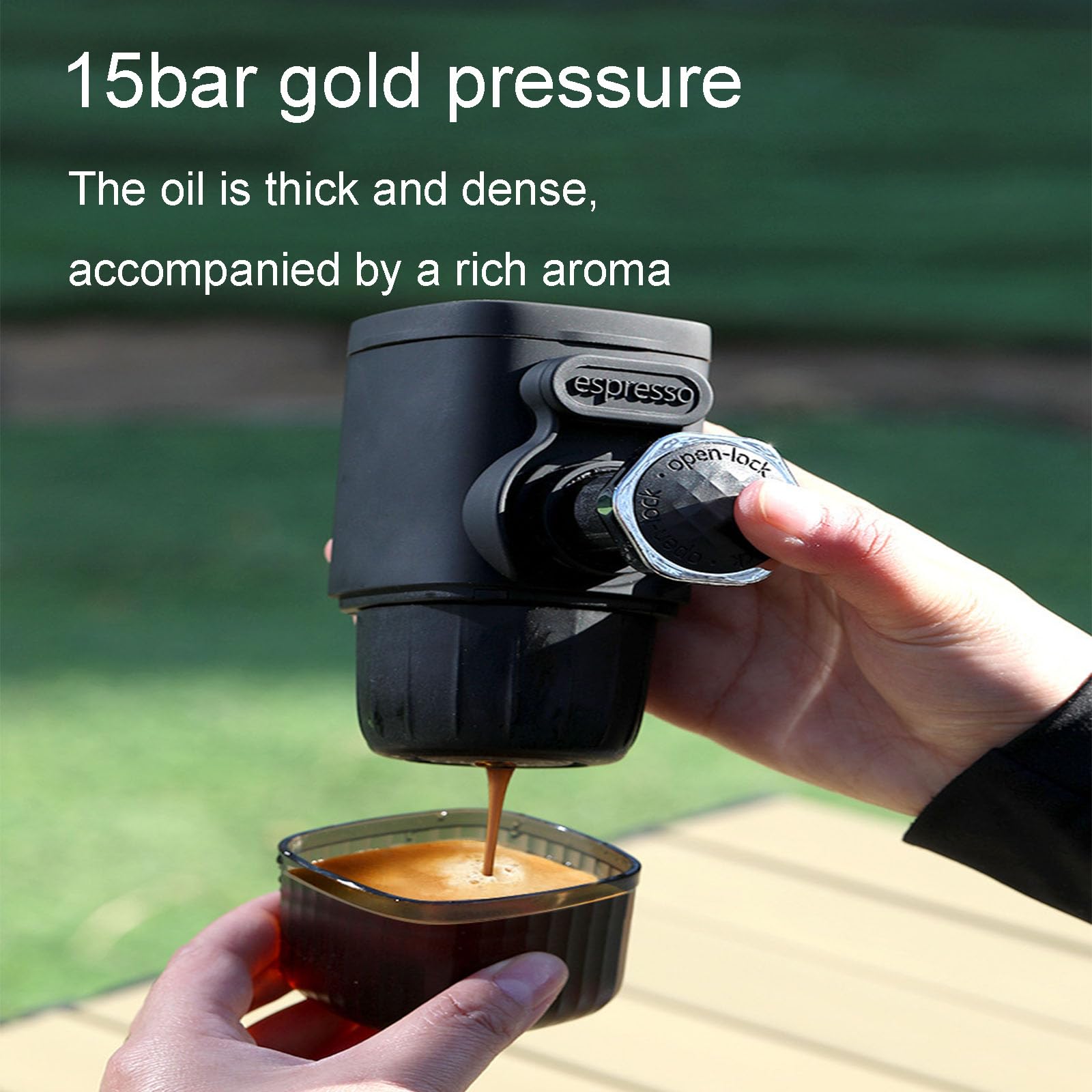 Máquina de café: diseño desmontable y lavable integrado, ligera y portátil para un rico espresso, ideal para viajes de café al aire libre