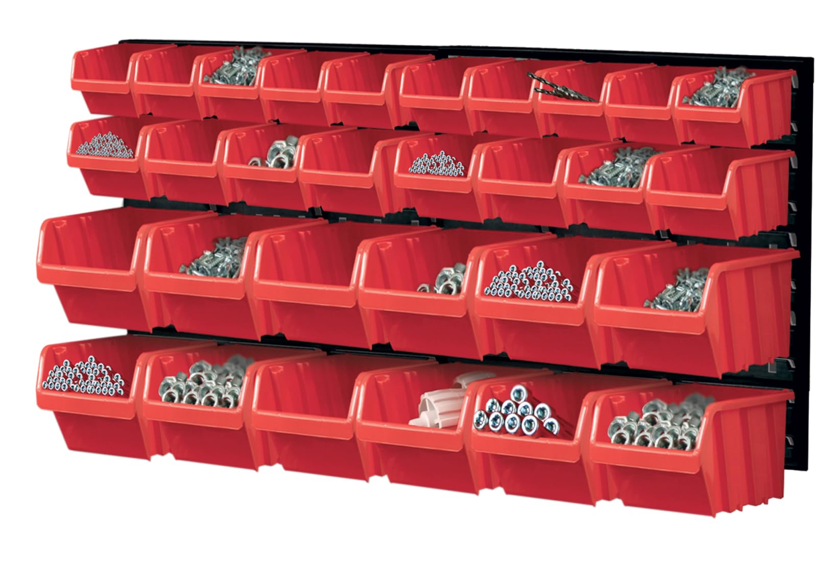 B2c White Wall Mounted Tool Peg Board Set Garage Storage Bins Workshop Rack Shed Organiser 50 Models Various Shapes And Layouts Small Medium Large (Model 26)