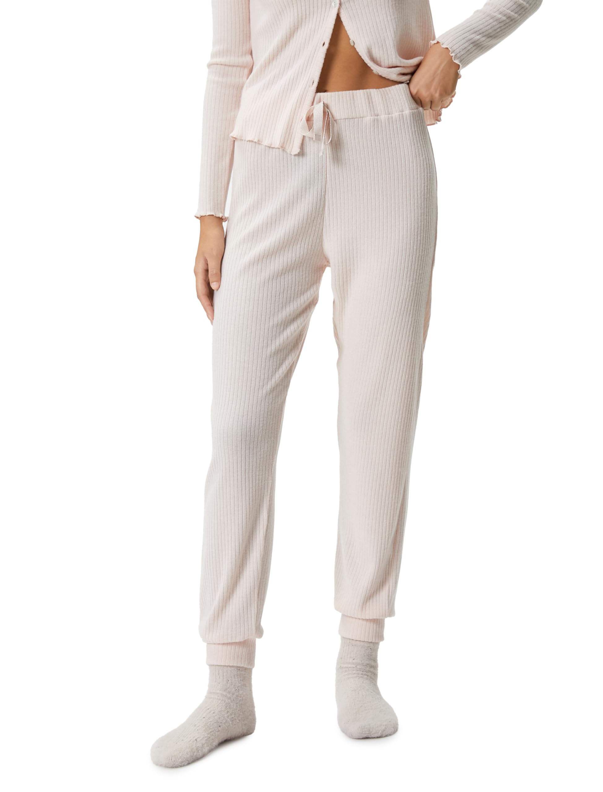 Normal Bel Beli Bağcıklı Paçası Lastikli Pijama Altı Pijama Alt Kadın