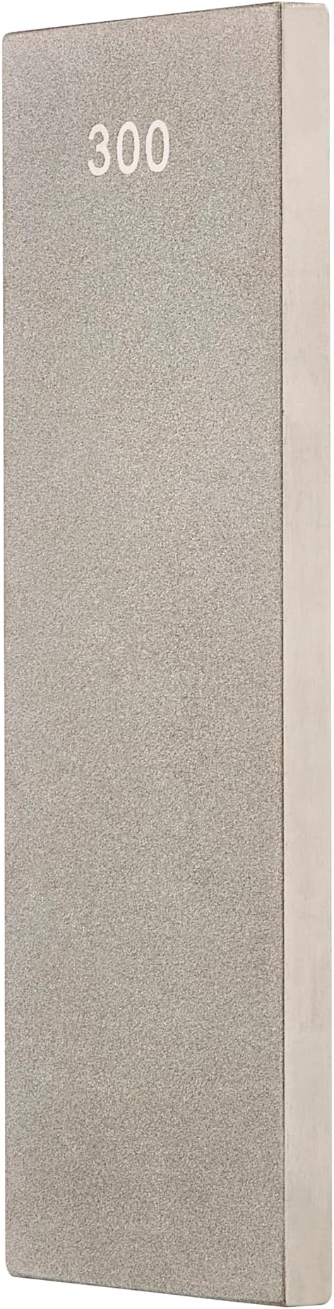 Diamond Sharpening Bench Stone, 6 x 2 Inch, Double Sided (300/1000 Grit) Bench Stone with Cleaning Block & Non-Slip Mat, DWS/W6/FC