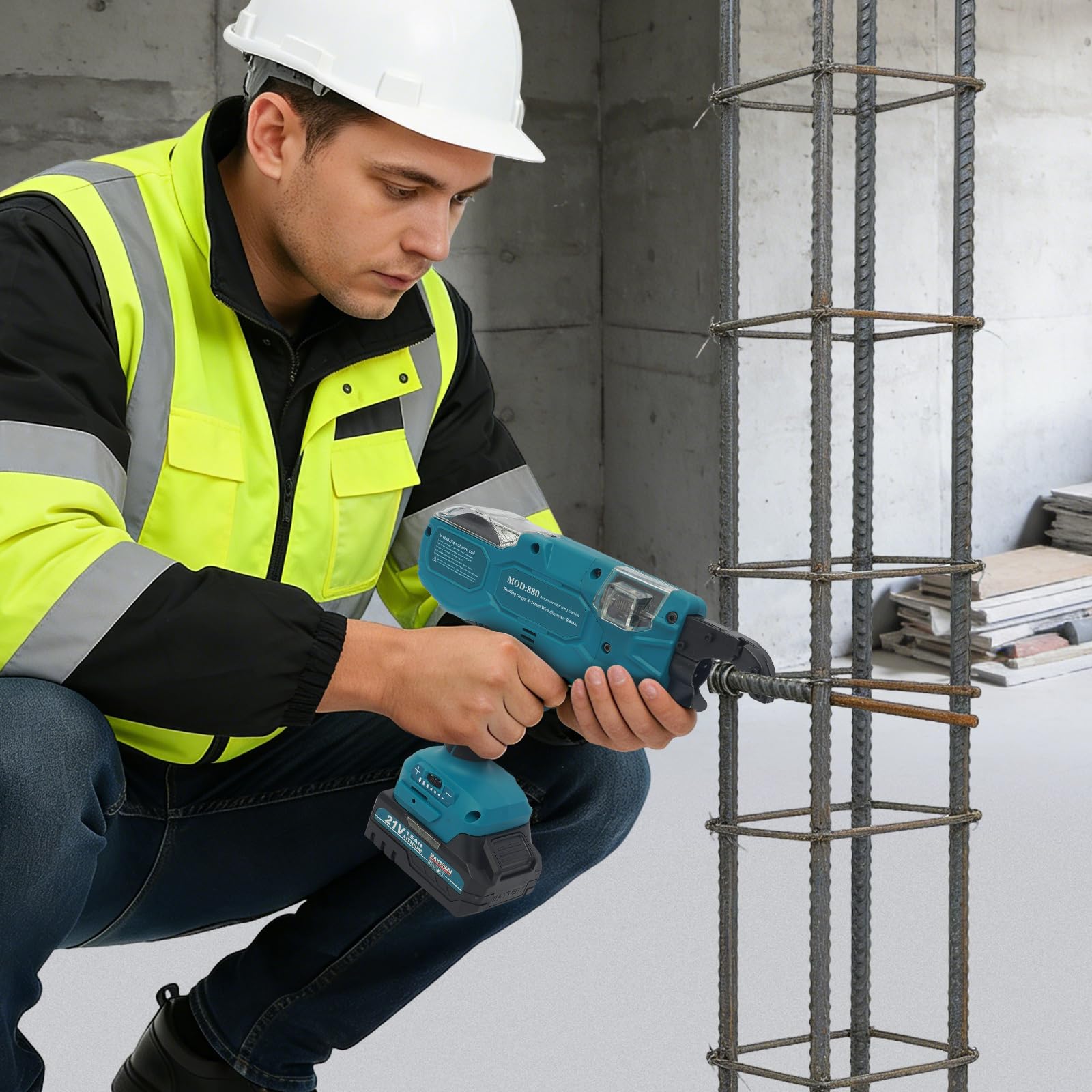 Elektrische Bewehrungsverbinder Automatische Bewehrungsstahl Bindemaschine Kabellose Handheld Automatisches Bindewerkzeug 8-34mm