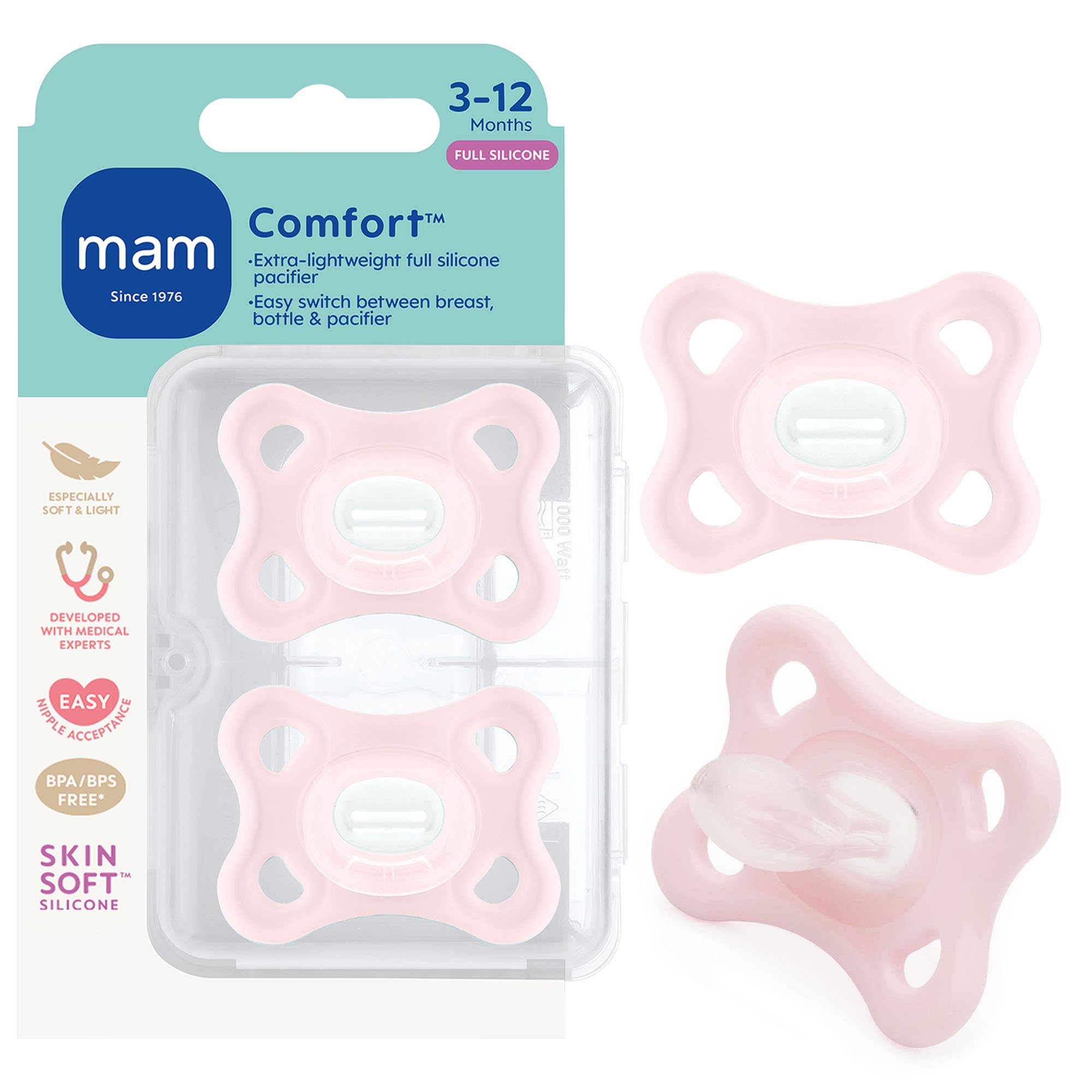 MAM Comfort Baby Pacifiers 3-12 Months Babies - Pacifiers | Mubboo