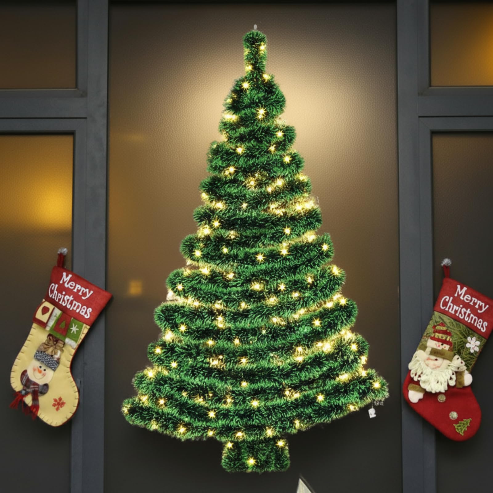 Ceenna Lot de 4 guirlandes de Noël de 10 m de long avec 100 lumières LED de 10 m pour sapin de Noël, décoration de chambre, mariage, anniversaire, fournitures de fête (vert foncé)