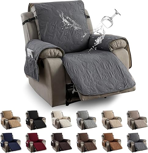 Funda de silla reclinable 100% impermeable, fundas de silla reclinable para silla reclinable, funda de tela antideslizante para sala de estar,