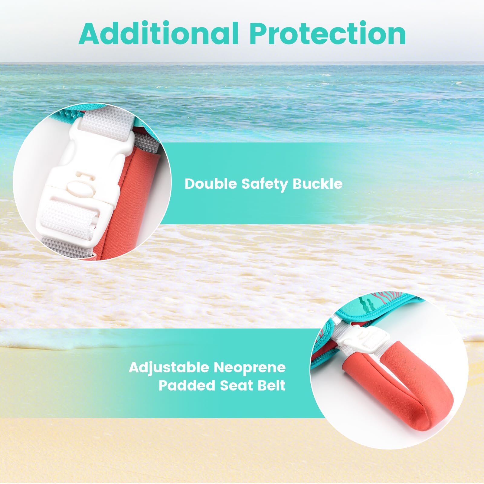 Giubbotto di nuoto per bambini e bambine, con cinghie di sicurezza regolabili, età 1-6