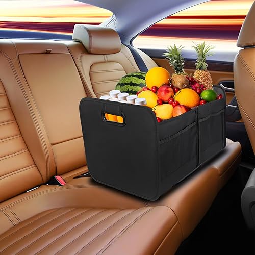 Miniatura 7 de Vogano Organizador de maletero para automóvil, organizador plegable de múltiples compartimentos, plegable poliéster Oxford 600D para SUV, automotriz