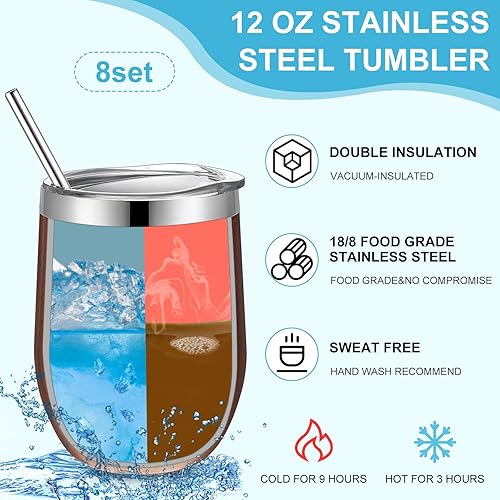 Miniatura 3 de Uiifan Regalos de agradecimiento a los empleados de 12 onzas con texto en inglés "Thank You for Being Awesome Wine Tumbler Apreciation Keyboard"