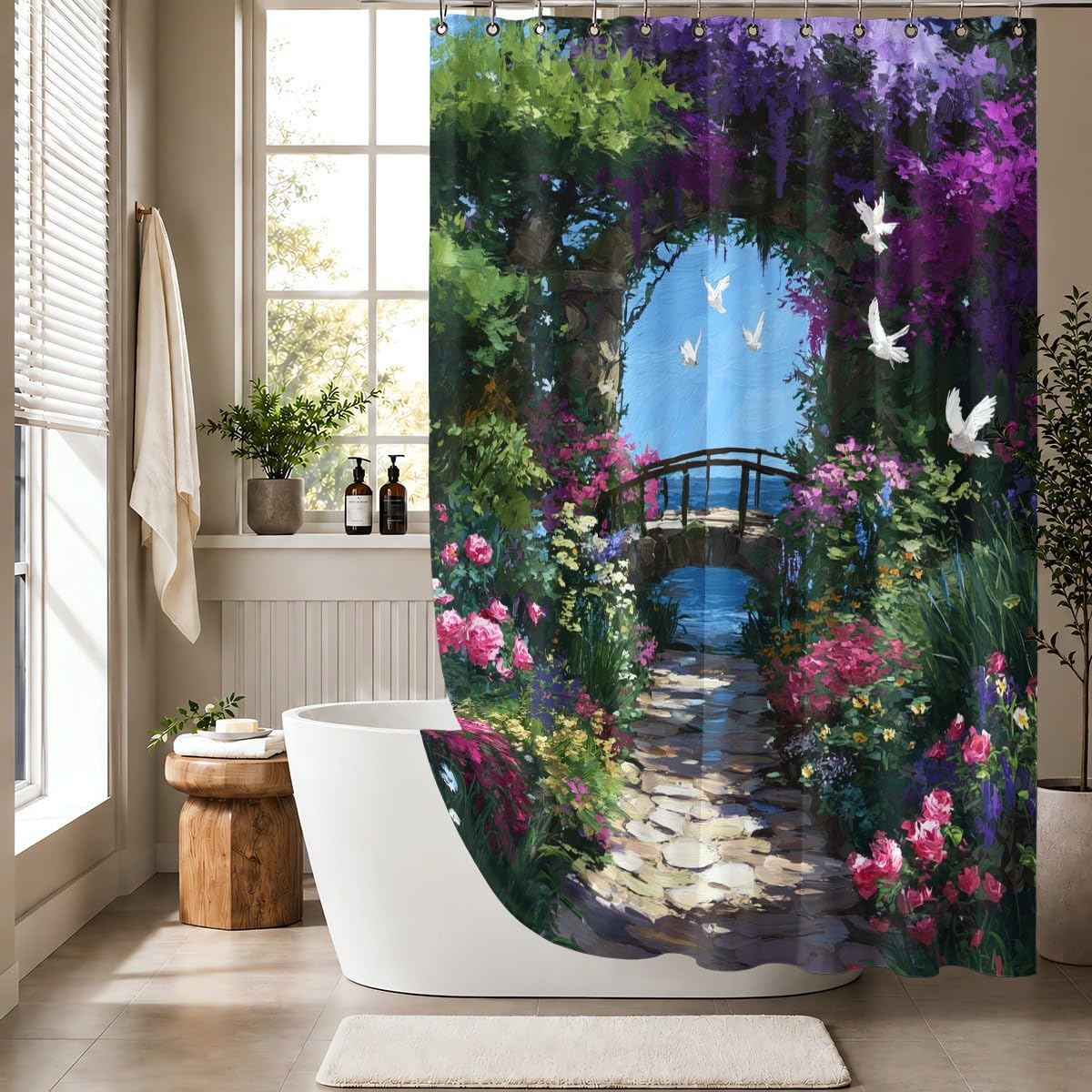 Colorato Tenda Doccia 240x200 cm Asciugatura Rapida, Facile da Pulire