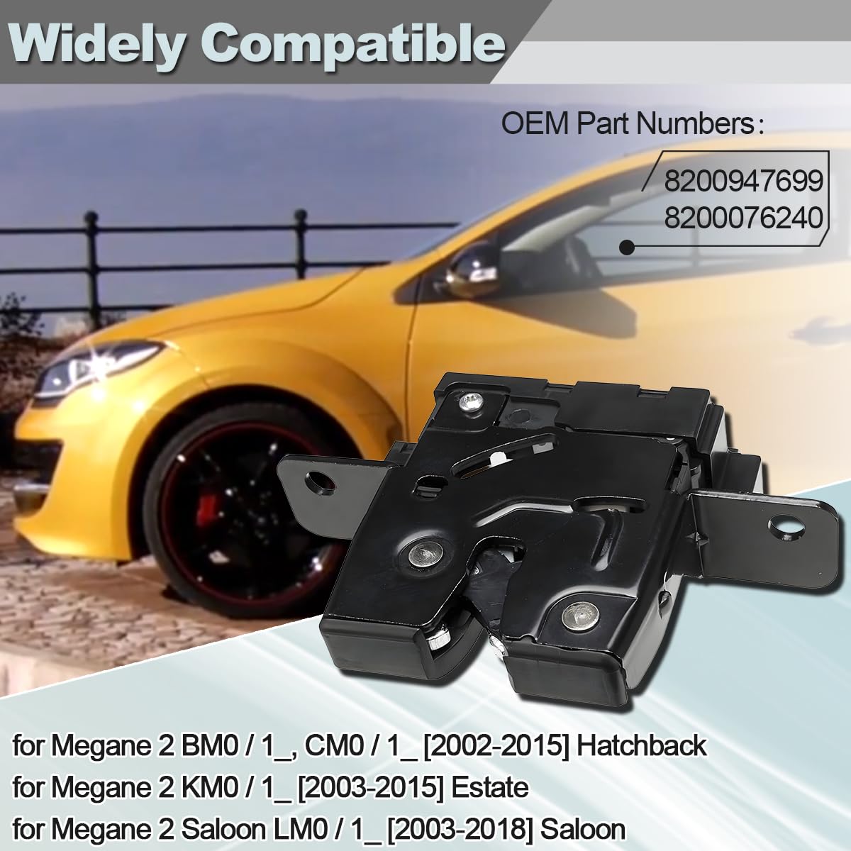ZAMDOE Serratura per Portellone Bagagliaio per Clio 3, Megane 2, Modus, per Scenic 2 Sostituisce 8200947699 Blocco Bagagli Serratura elettrica portellone Posteriore Serratura Centrale 8200076240
