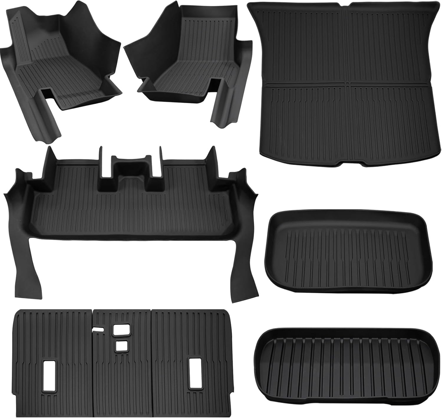 SUPER LINER Floor Mats Compatible with 2025-2026 Tesla Model Y Juniper - TPE Floor Liner& Accessories, CabinProtect™ Pro Kit Full-Cabin Protection System (for Model Y Juniper 2025 2026 5-Seat*9pcs)
