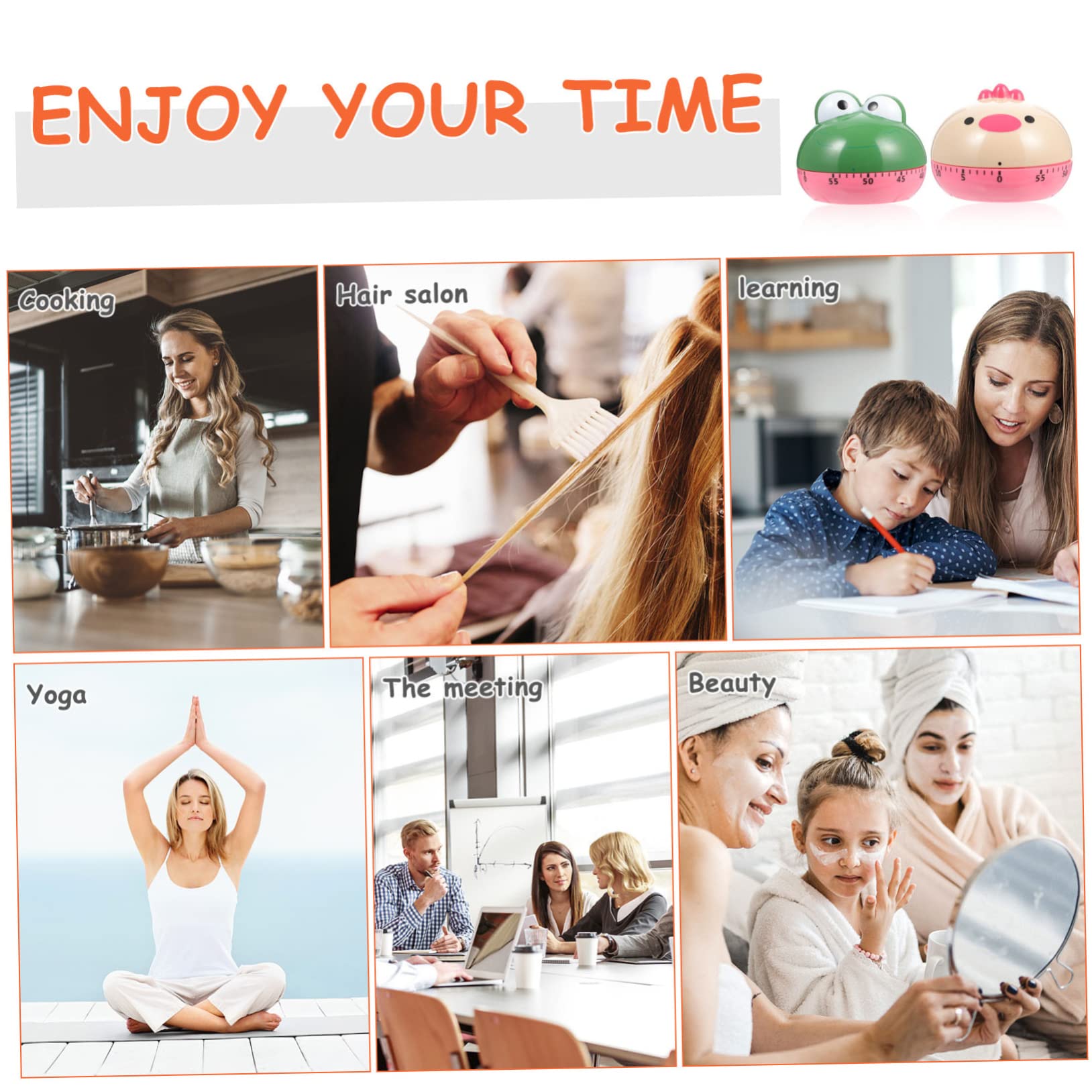 Timer da Cucina Meccanico Cartone 2 Pezzi in Plastica 60 Minuti