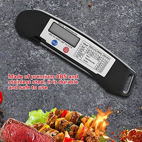 LCD Digital Food Meat Thermometer with Foldable Probe Kitchen Cooking BBQ Grill Temp Tester