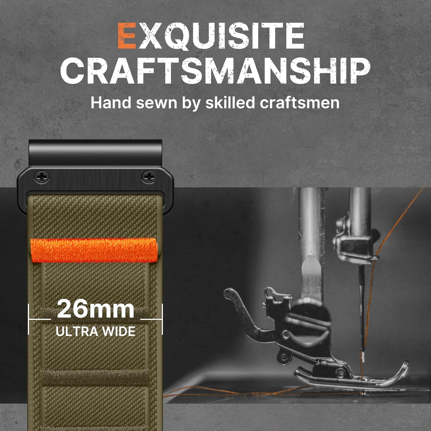 Bandletic Compatible with Garmin Fenix 8 51mm Band - 26mm Quick Fit Soft Stretchy Loop Bands with G-Hook for Fenix 7X 6X Pro/5X Plus/3/3 HR/Instinct 2X Solar 3 50mm /Enduro/Quatix 6X/Tactix/Epix Pro 2 - Image 4