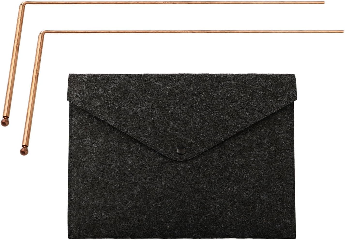 Brass Dowsing Rods Kit Divining & Treasure Hunting, Sensitive Detection Rods with Carrying Bag, 11.2 Inch Probes Locating Buried Objects (3 Pieces)(3PCS)