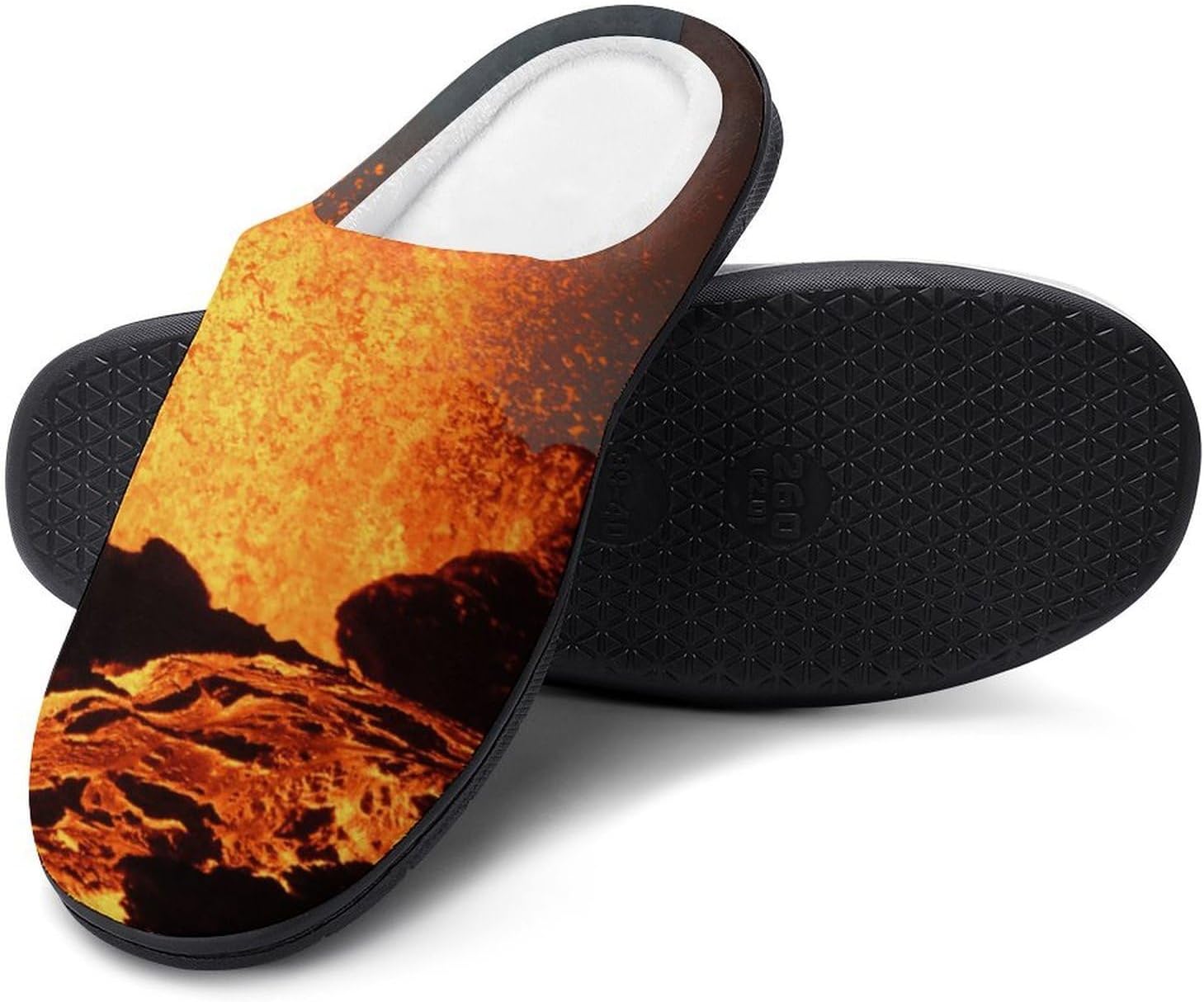 Magma Volcanoes Eruption Women's House Slippers Memory Foam Warm Shoes Spa Rubber Sole Indoor Outdoor