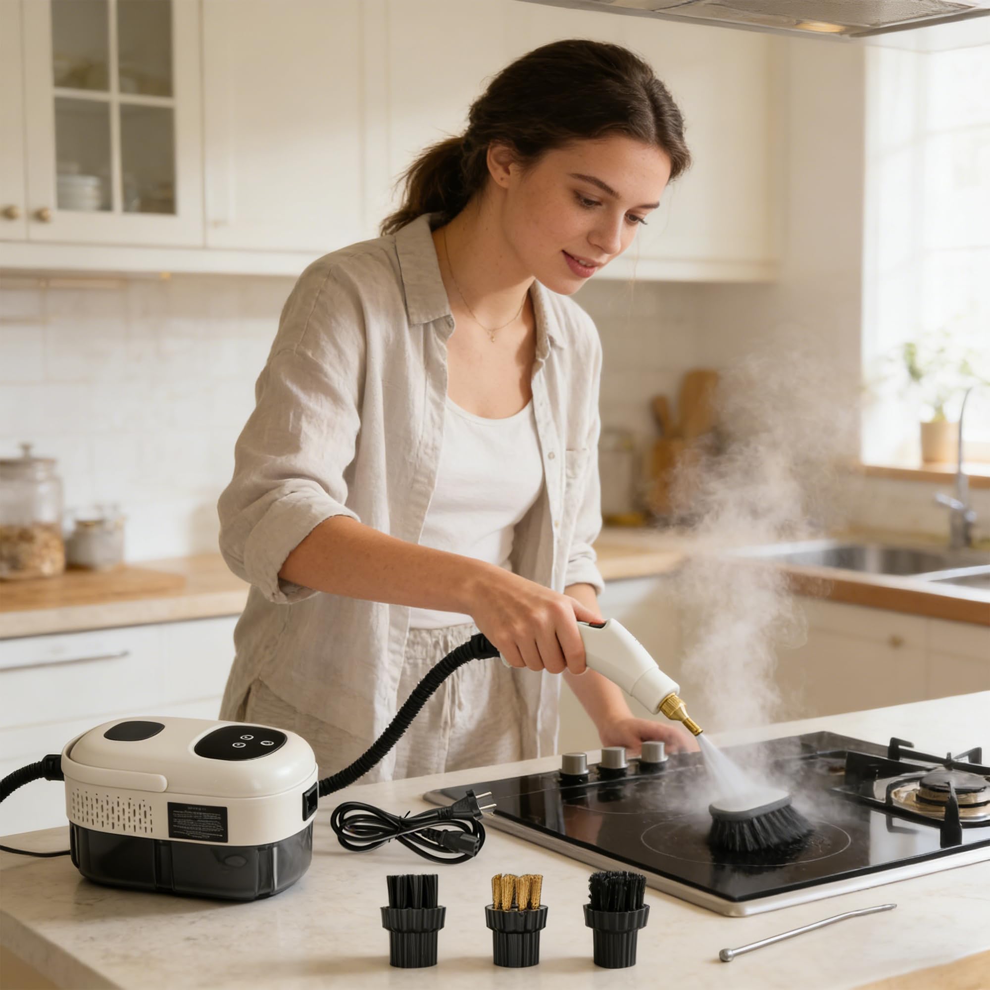 WYFCR Limpiador de vapor de mano de alta presión portátil para cocina, hogar, azulejos, suelo, coche
