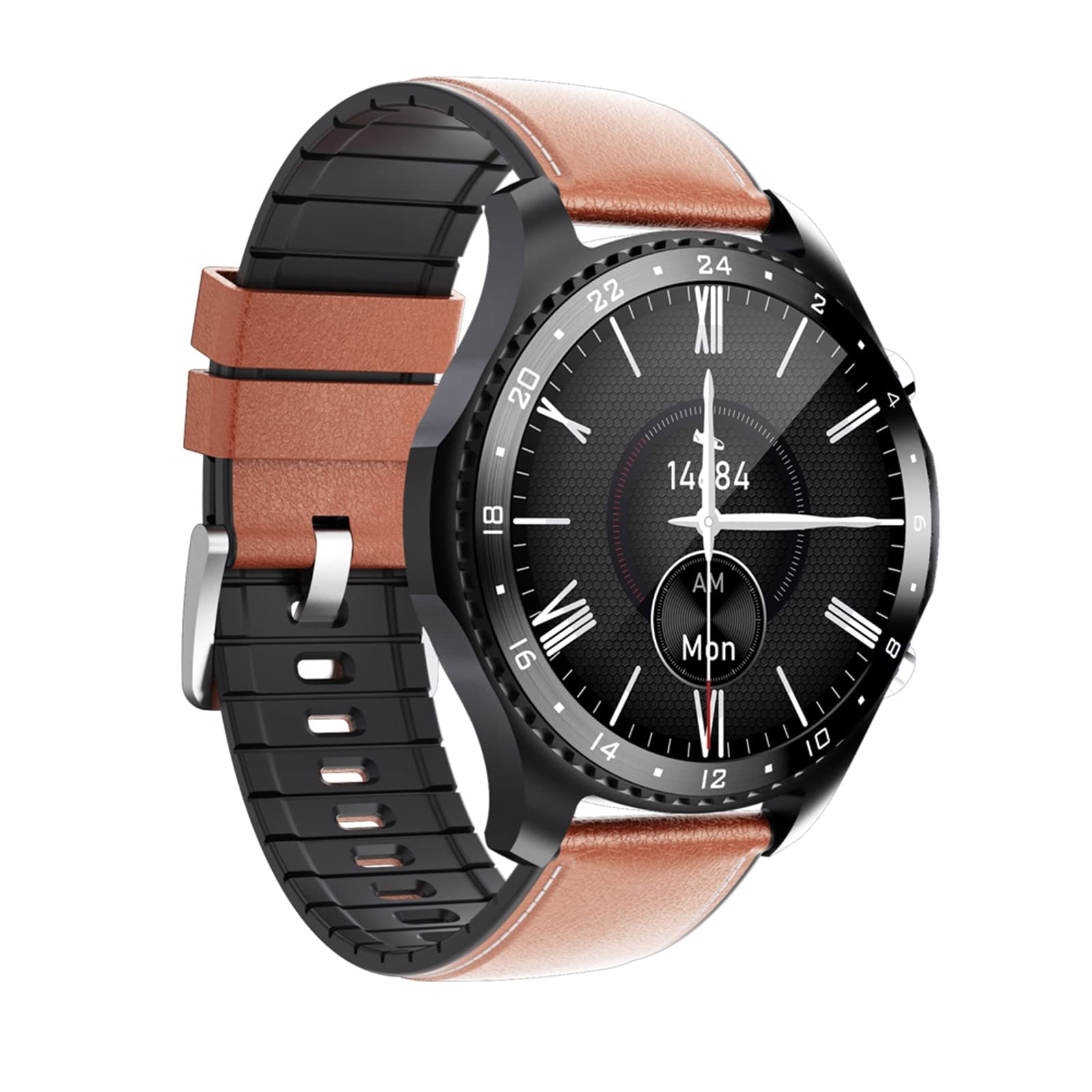 Orologi intelligenti Fitness Tracker Sport Monitor GPS Orologi per uomo Donna Display a colori da 1,28 pollici Orologio fitness IP67 Impermeabile Bluetooth Chiamata Pedometro Calorie Marrone (Colore