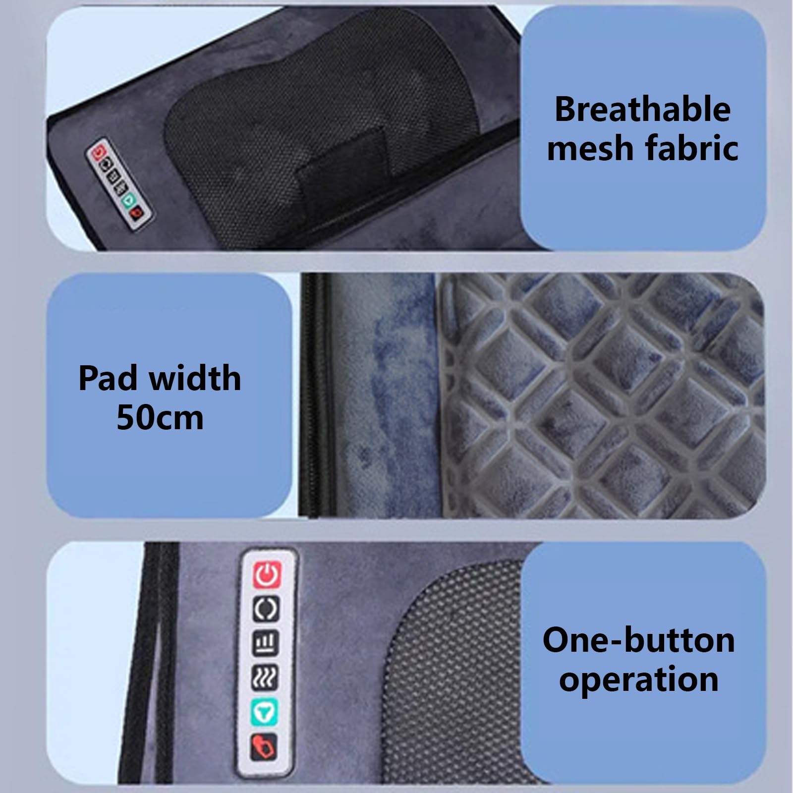 Colchon Masajeador 9 Niveles De Intensidad y Configuraciones Terapia de Calor a Temperatura Constante Colchoneta Masajeadora Cuerpo Entero Ideal para Sofás y Oficinas