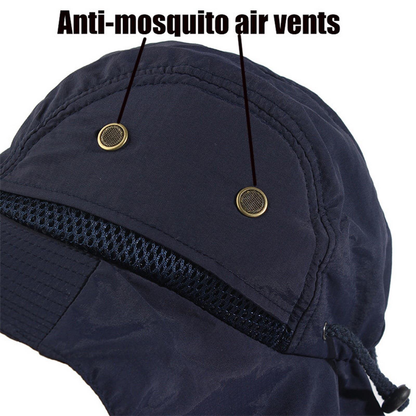 Sombrero de pescador de verano para hombres y mujeres, sombrero con solapa para el cuello, protección al aire libre, ala ancha, sombrero de malla transpirable