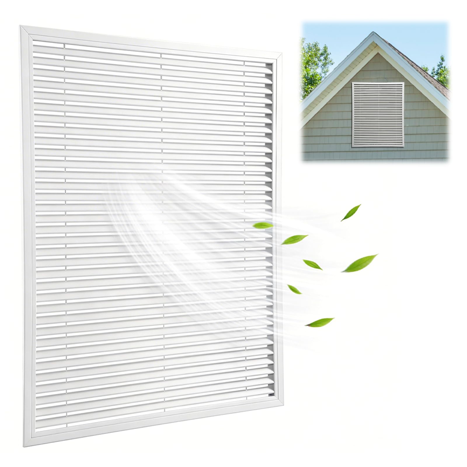 Cubierta de ventilación de pared de ático ultra resistente AIWFL blanca de 24x30 pulgadas para flujo permanente
