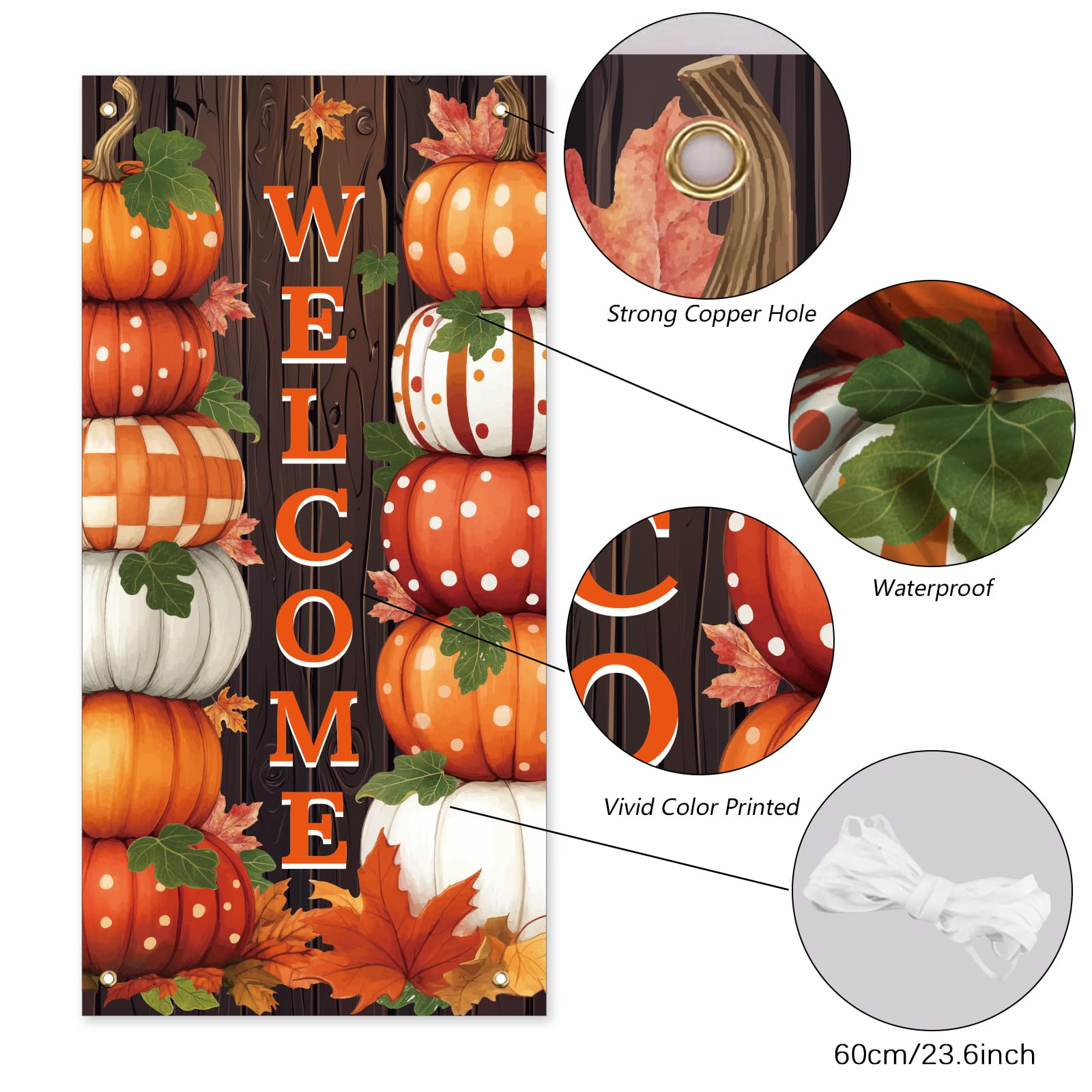 arricraft 1 Pc Welcome Theme Harvest Door Cover - Image 3
