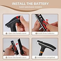 Vista 5 de Bastón para caminar con luz LED, plegable, ajustable, plegable, bastón de pie independiente, base cuádruple giratoria, bastones plegables