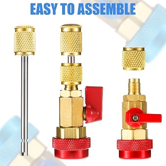 R134A R1234YF Valve Core Tool 35 Pcs Air Condition Valve Core Refrigeration Schrader Valve Core 3 Pcs Remover Tool with 20 Pcs O-Ring Rubber Seal for Car (A/C R12 R134a R1234YF)