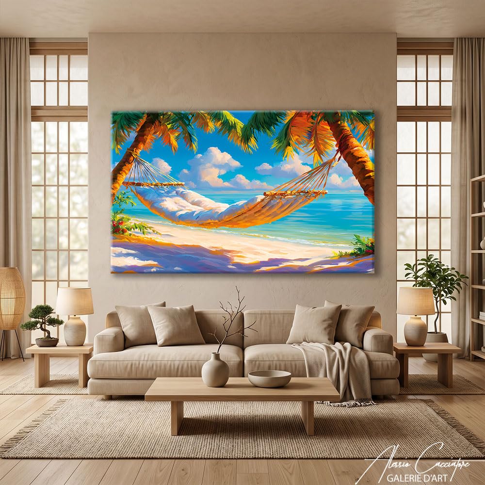 Alessio Cacciatore Quadro da spiaggia Paradisiaco – Poster decorativo da parete sul mare – Stampa su tela paesaggio natura – Quadro paesaggio mare tropicale – Decorazione da parete oceano, 40 x 30 cm