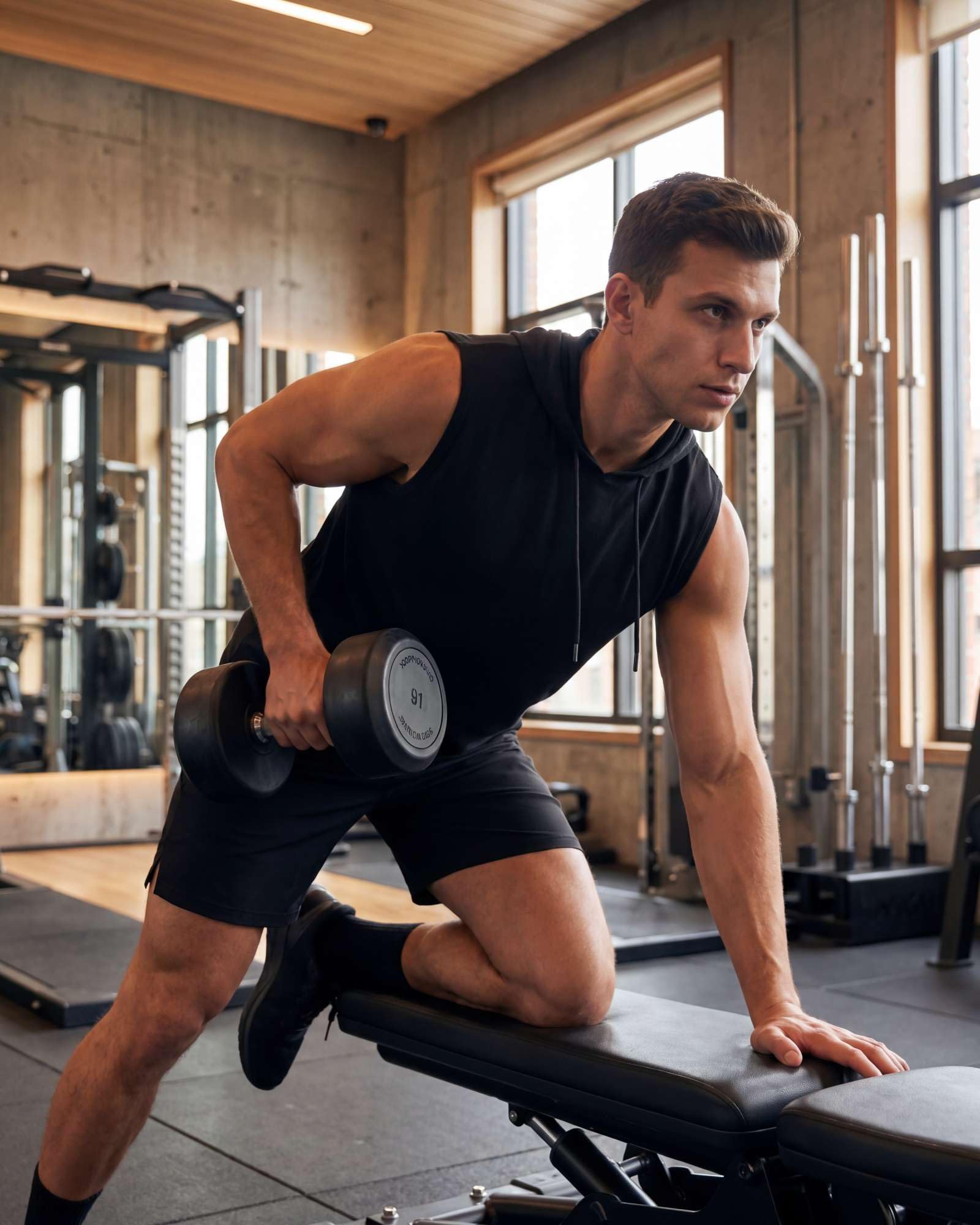 Real Essentials 3er Pack: Herren Dry Fit Active Hooded Tank Top – Workout Ärmellos Hoodie Kordelzug (erhältlich in Big & Tall)