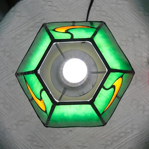 Miniatura 9 de Tiffany - Lámpara de luna de cristal manchado, bonita lámpara de mesita de noche pequeña para sala de estar, decoración del hogar, regalo de