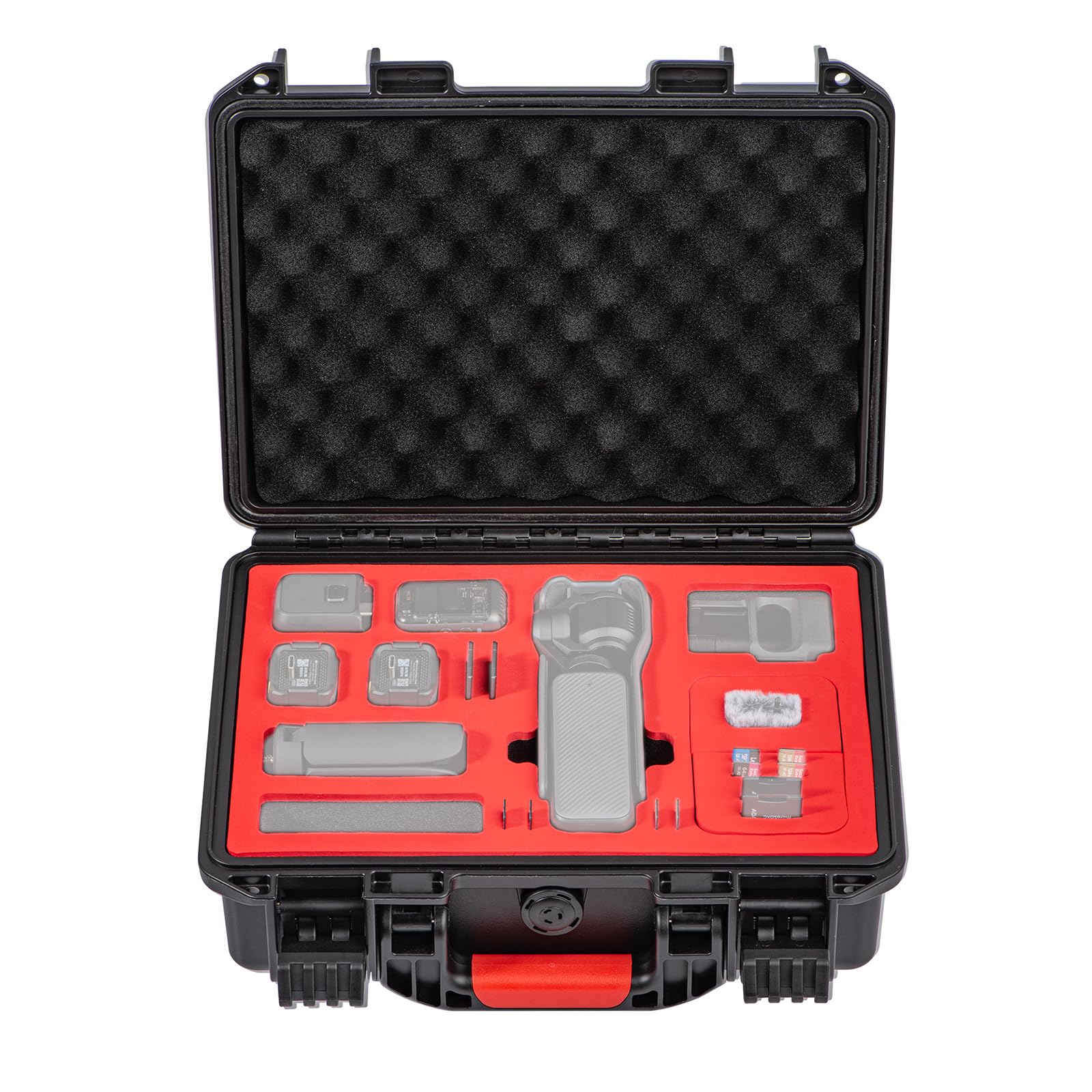 Scatola portaoggetti portatile per fotocamera sportiva, IP6, custodia rigida antiurto con maniglia per il trasporto, 285 x 228 x 100 mm, per gli appassionati di sport