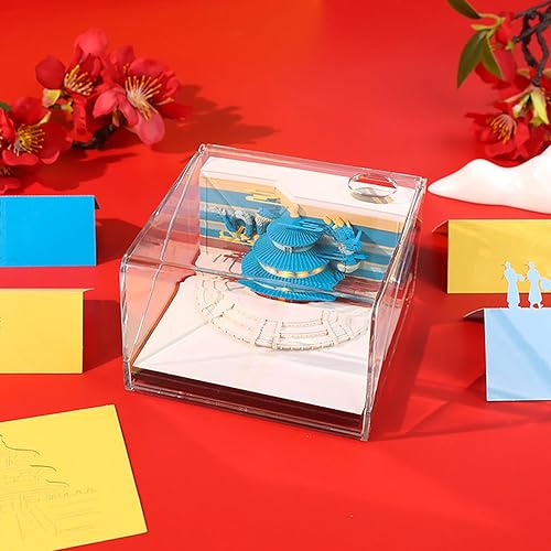Miniatura 4 de SIWEME Bloc de notas adhesivas 3D con luz, Dragón Tiantan 1 pieza, 150 hojas de papel, bloc de notas de arte en 3D, notas adhesivas originales DIY,
