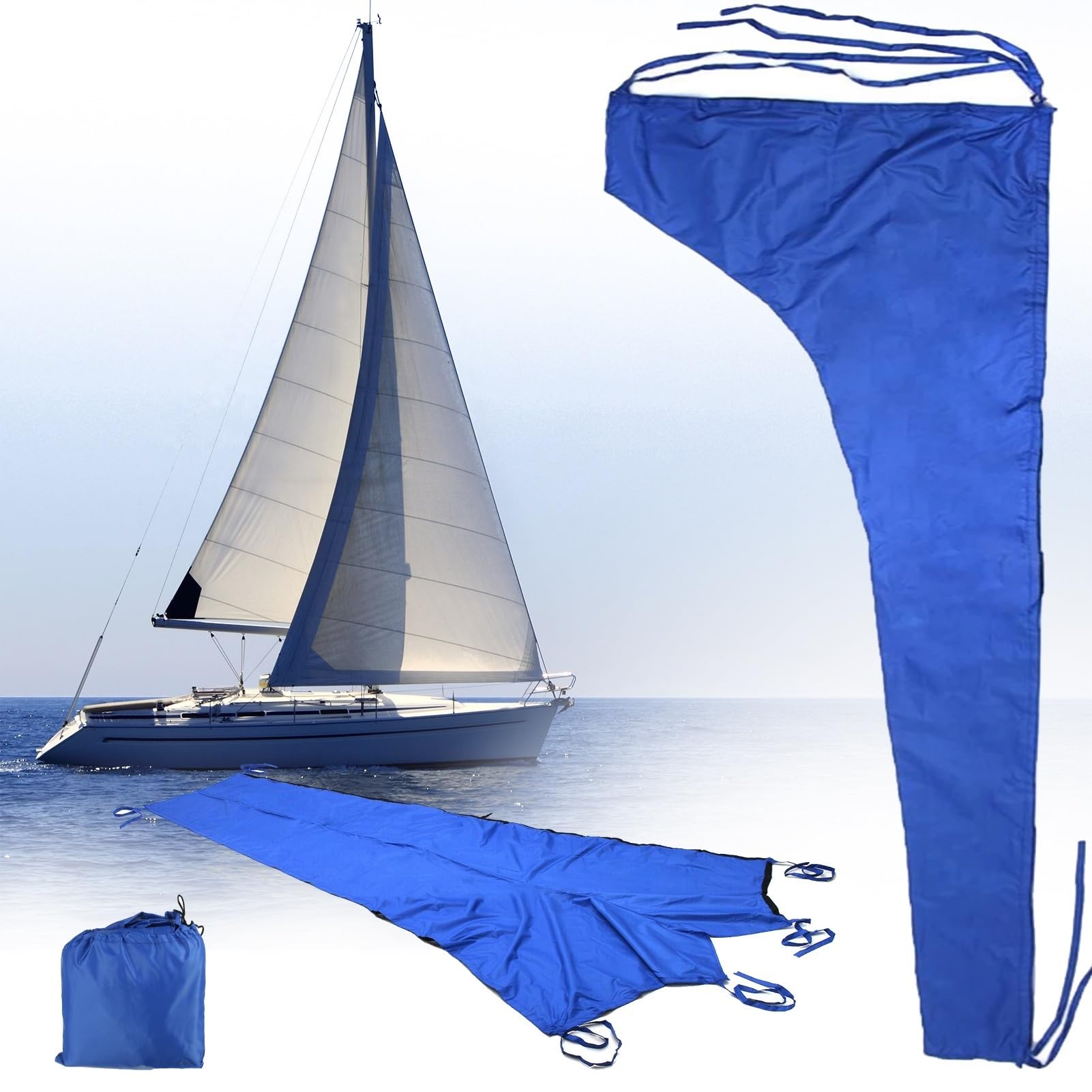 Copertura impermeabile boma randa 600D, copertura barca, per 8-9 piedi, 9-10 piedi, 10-11 piedi, 11-12 piedi, 12-13 piedi, parasole, copertura antineve, vela con boma blu(10-11ft)