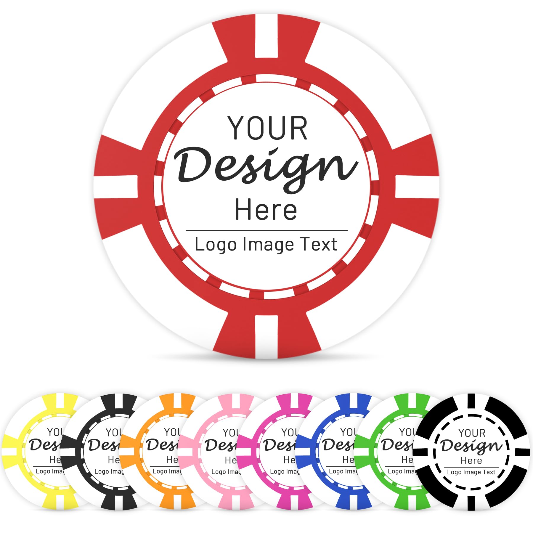 Lot de 100 jetons de poker en plastique ABS pour 9 couleurs imprimées avec votre texte ou image personnalisé, jeton de bar, de boisson ou de dessert, fête, mariage