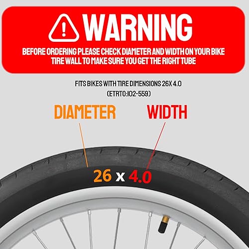 Miniatura 8 de Paquete de 2 tubos interiores de butilo prémium para bicicletas de grasa de 2026 pulgadas, resistentes 20 x 4.0, 26 x 4.0, 20 x 3.0, 26 x 3.0 con
