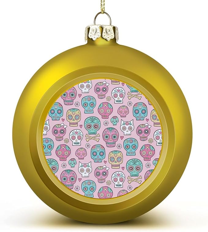 Sugar Skulls Christmas Decorations Tree Ornaments Hanging Ball Party Pendant 2.4 Inches