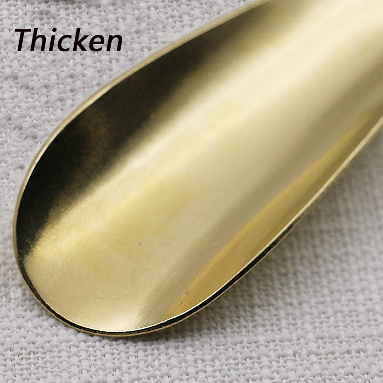 Handgefertigter Schuhlöffel aus Metall, 14 cm, Schuhlöffel aus massivem Messing, Schuhlöffel aus Metall, geeignet für schwangere ältere Frauen (Farbe: Messing, Größe: 14 cm x 5 cm) (Messing 14 cm x 5