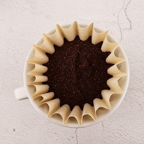 Miniatura 5 de EUSOAR Filtros de papel de café de 1 a 4 tazas, paquete de 50 filtros de café desechables de color marrón natural sin blanquear, se adapta a