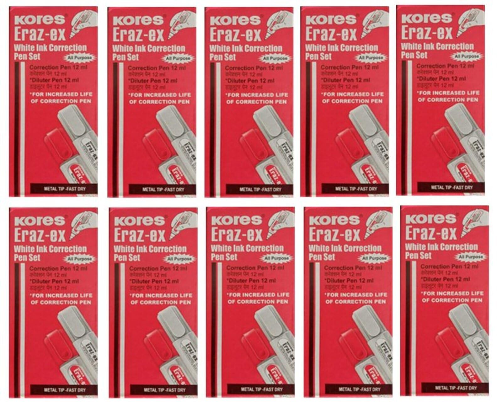 Kores White Correction Pen Set - 20 Pens -3