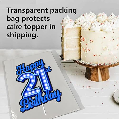 Miniatura 95 de Blue Glitter Happy Birthday 15th Cake Topper Let’s Glow Crazy Party Theme Decoration Supplies Boys Girls Happy Birthday 15 Anniversary Party Decor