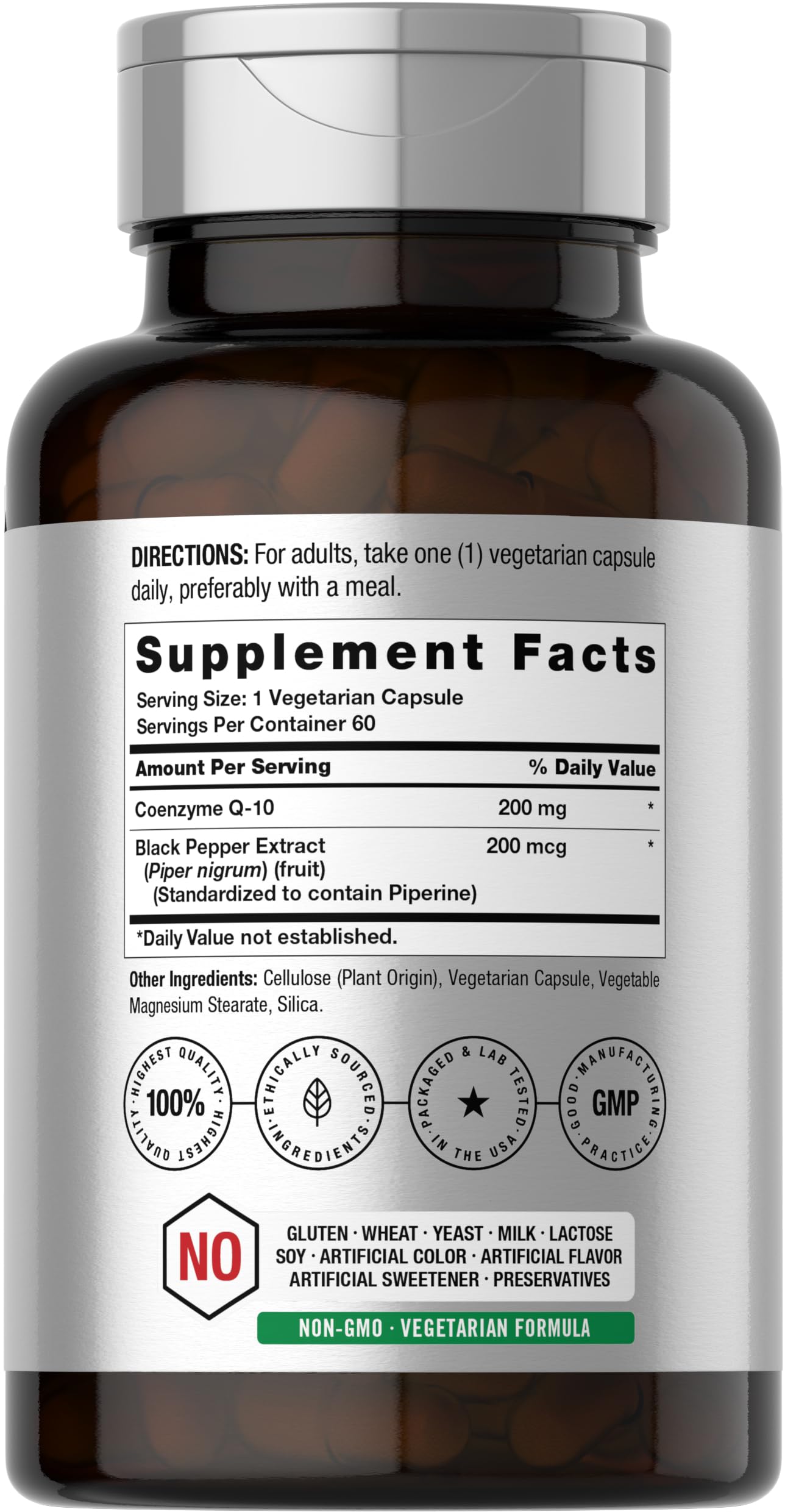 Horbäach CoQ10 200mg | with Black Pepper Extract | 60 Capsules — Amazon image 2