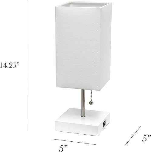 Miniatura 3 de Simple Designs LC2004-WOW-2PK Puerto de carga USB, juego de 2 lámparas de noche, color blanco