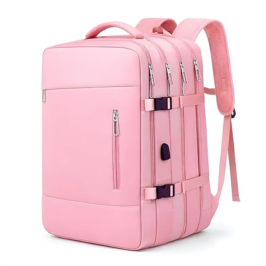 Mochila de Viagem de Avião Impermeável Expansivel Grande Feminina Note book 40L Bagagem de Mão Low Cost Aeroporto à Prova D'água Reforçada